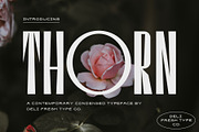 Thorn: A Contemporary Condensed Font, a Sans Serif Font by DeliFreshTypeCo. (Thumbnail 1 of 4)