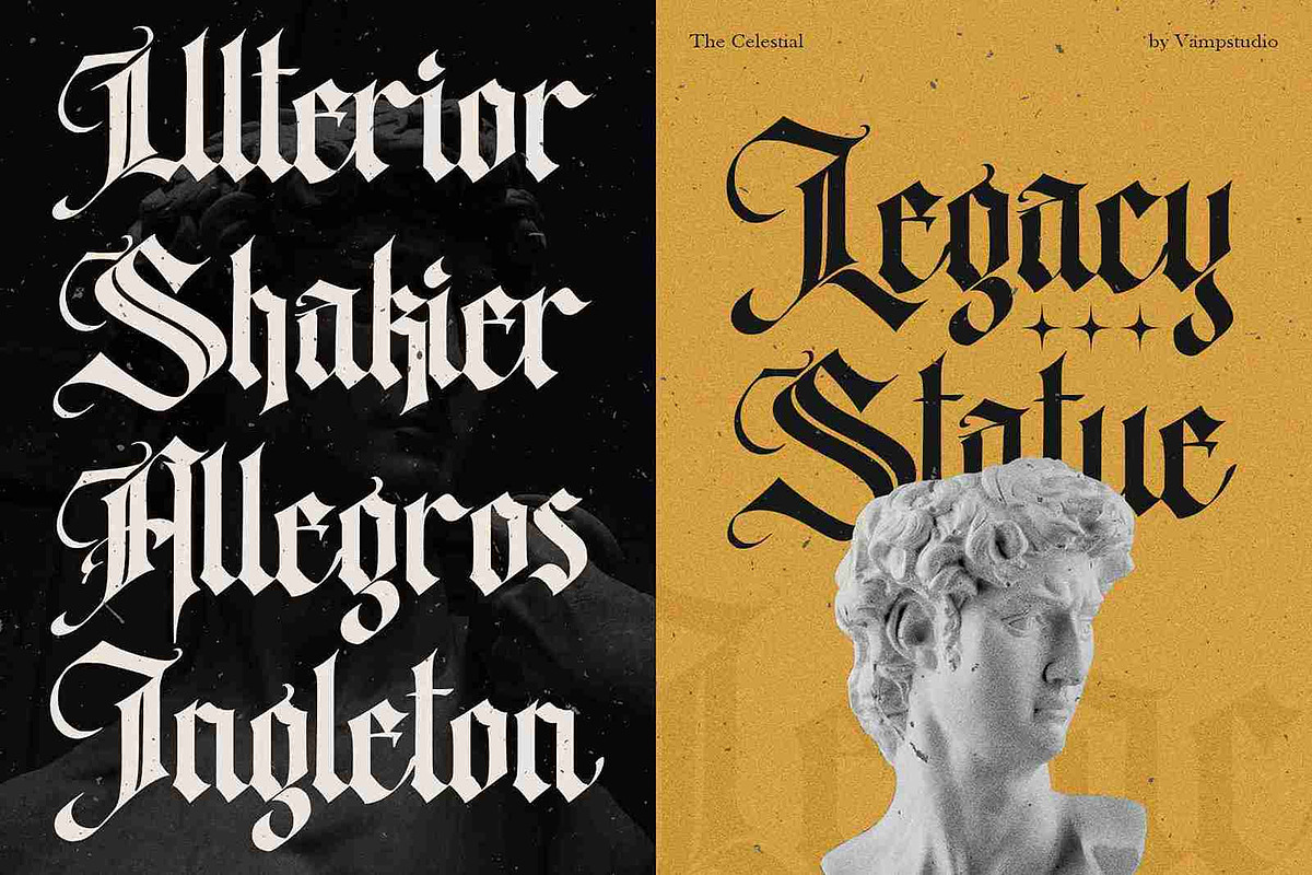 The celestial - Blackletter Font, a Blackletter Font by Vampstudio (Photo 3 of 13)