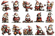 Quirky Whimsical Santas Clipart, an Illustration by cherrydesign (Thumbnail 3 of 4)