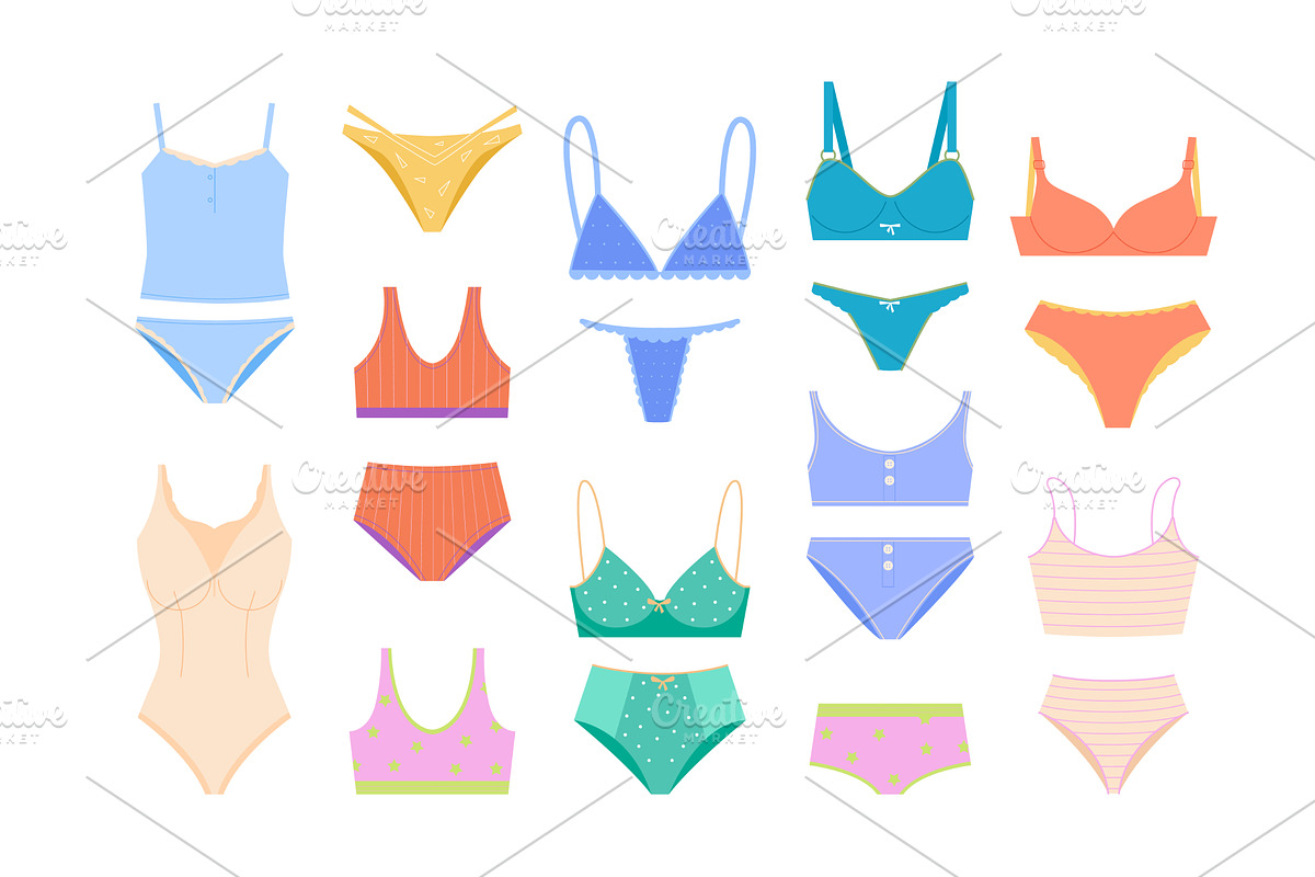 women's lingerie set. elegant and, an Object Illustration by Multigon