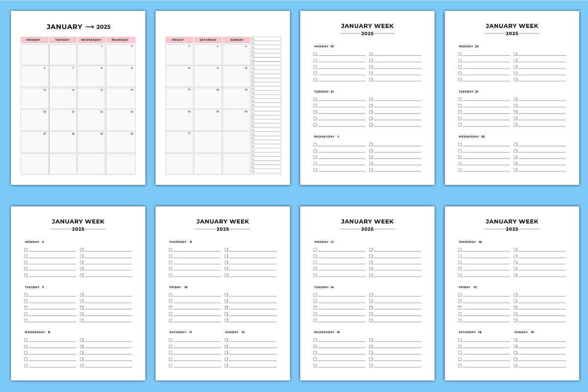 2025 Checklist Planner Canva, a Stationery Template by Designmela01 (Photo 6 of 8)