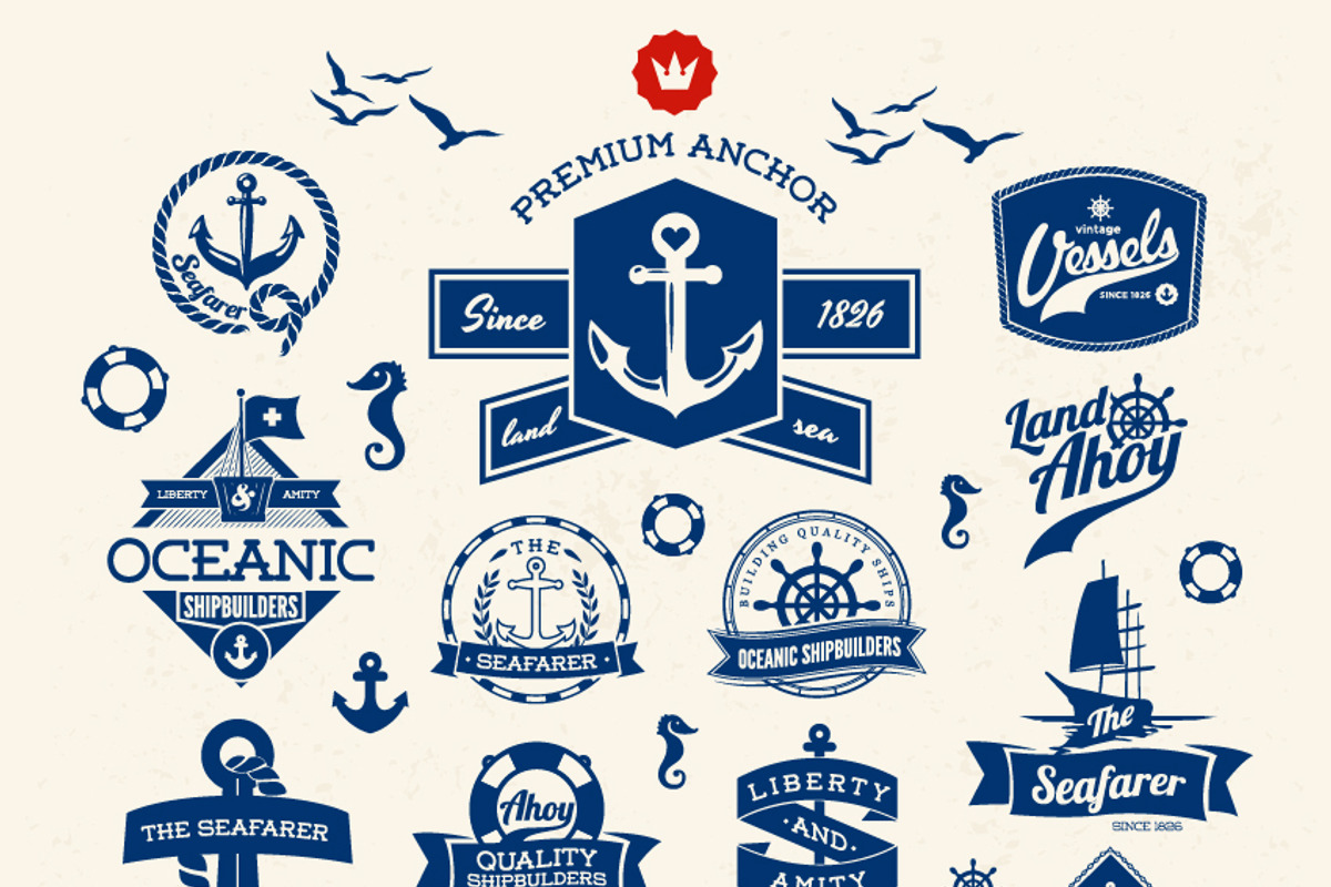 Nautical vector Baget Collection, an Illustration by Noka Studio (Photo 1 of 3)