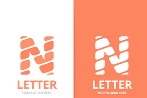 Unique Vector Letter N Logo Design Template.