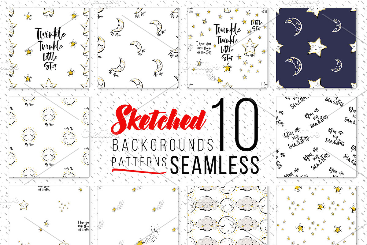 Goodnight Kid Elements & 70 Patterns, a Pattern Graphic by Sopelkin (Photo 10 of 10)