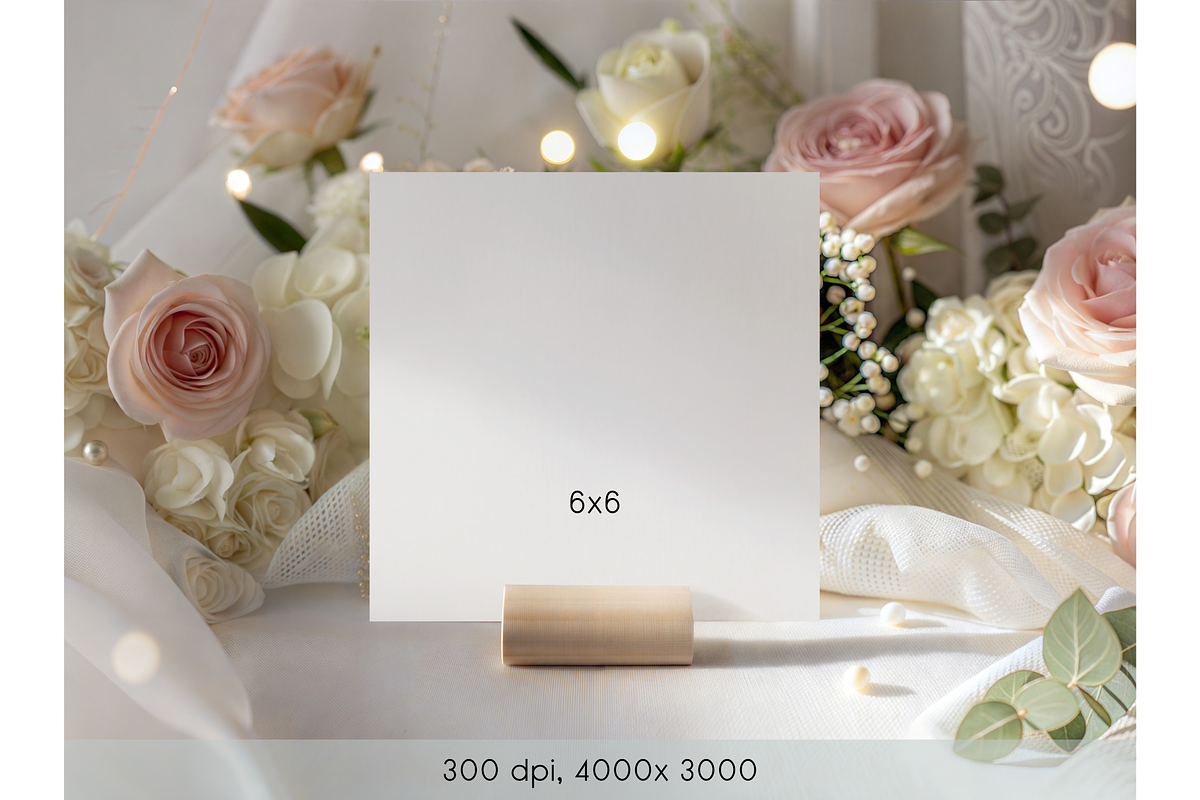 Romantic Floral Square Card Mockup, a Product Mockup by MockupWizard (Photo 2 of 4)