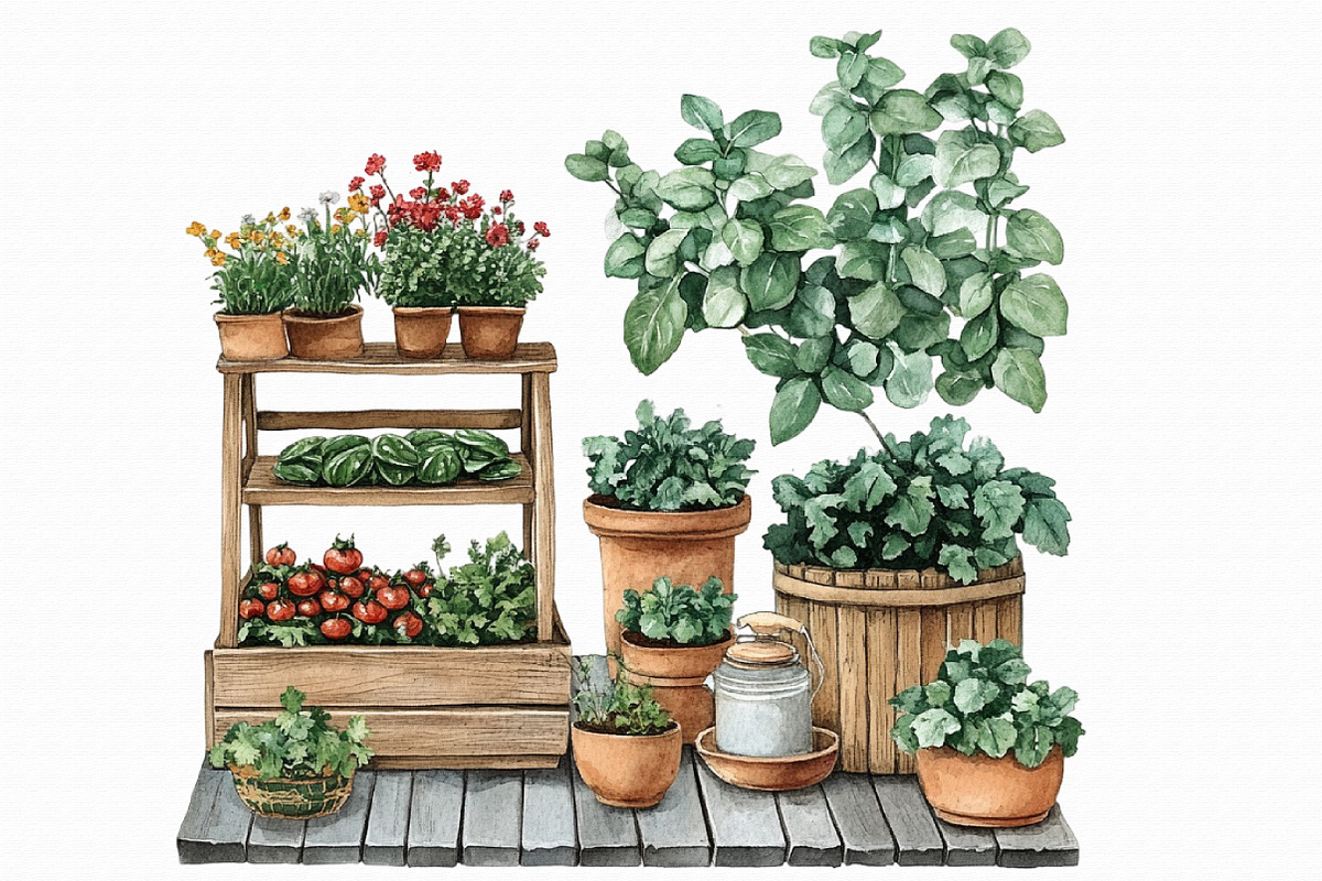 Watercolor Gardening House Clipart, an Illustration by Libby Wishes (Photo 6 of 6)