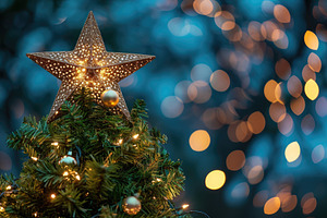 A shining star is placed atop a well, a Photo by Iftikhar Alam