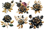 Black and Gold Rose Clipart, an Illustration by Designworld (Thumbnail 3 of 6)