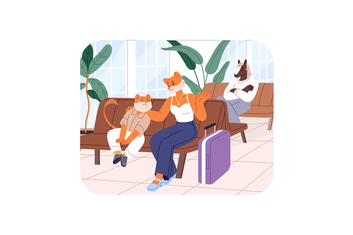 Anthropomorphic animals travel set, an Animal Illustration by PaperTrident (Photo 9 of 12)