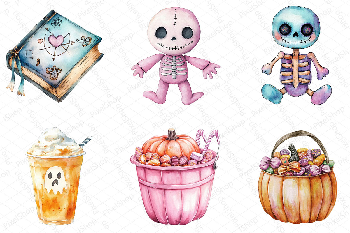 Pastel Halloween Clipart Bundle, an Illustration by DreamPrint404 (Photo 4 of 5)