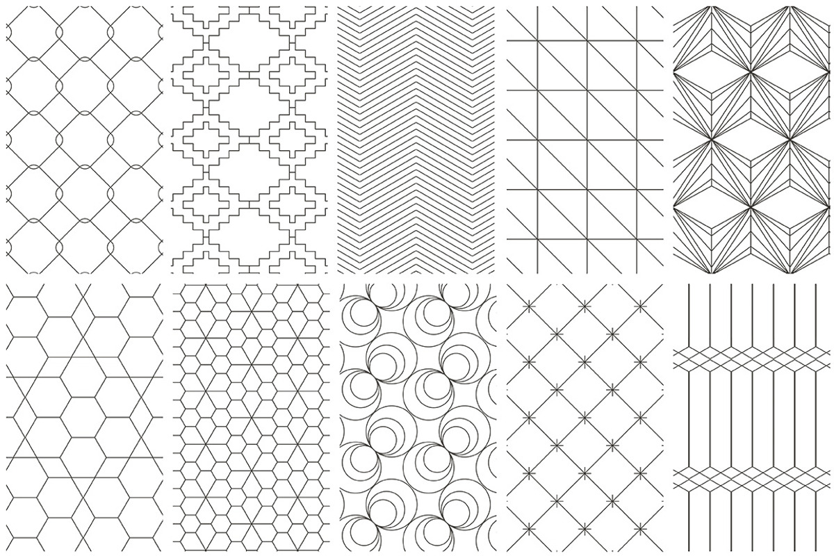 Simple Line Geometric Patterns, a Pattern Graphic by Youandigraphics
