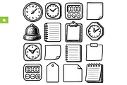 Vintage Clock & Planner Icons Set, an Object Graphic by RT Studio (Thumbnail 1 of 3)