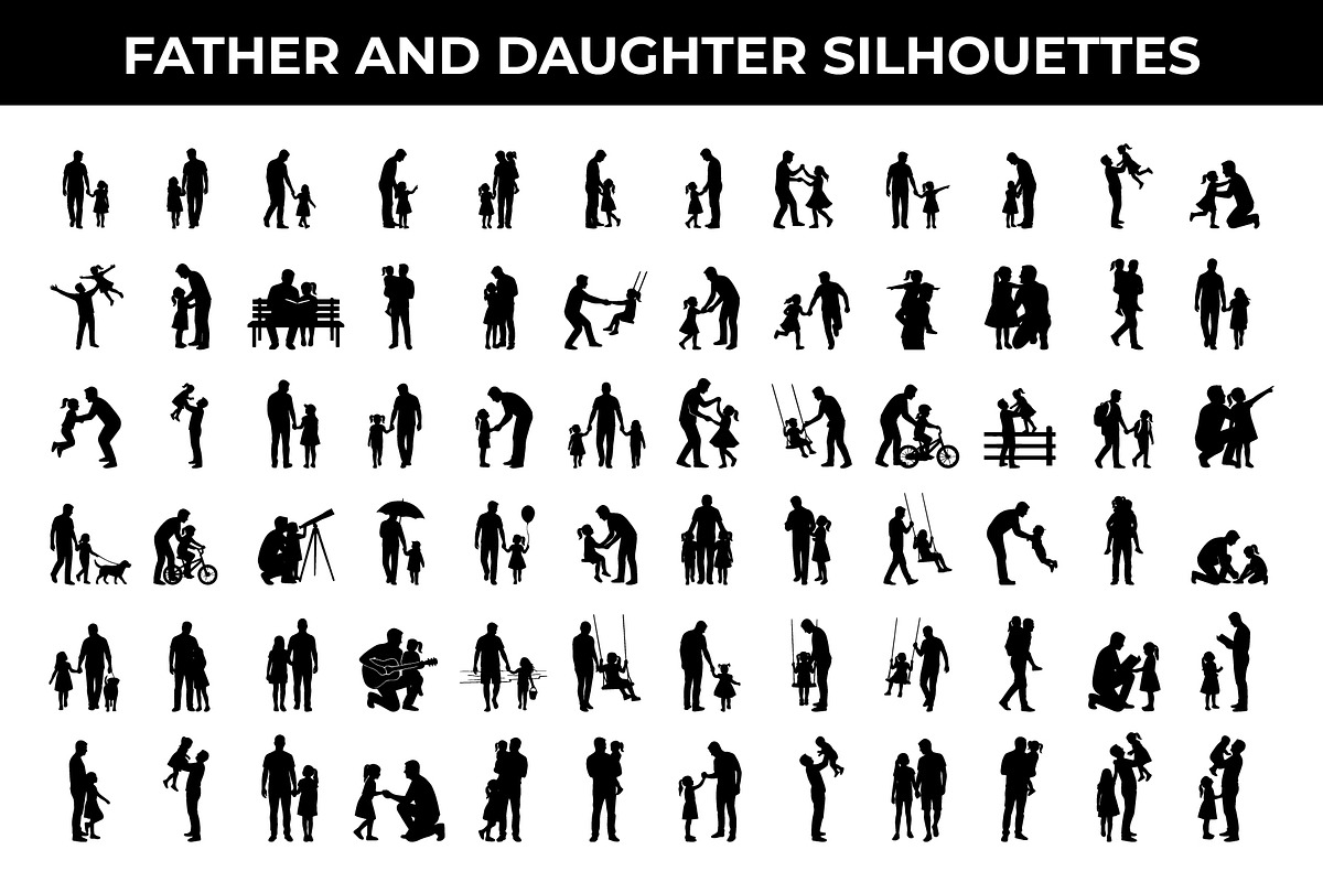 Silhouette of Father and Daughter, an Object Graphic by nandinigraphics (Photo 1 of 3)