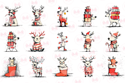 Christmas Reindeer Clipart, an Illustration by Markicha Art (Thumbnail 3 of 5)