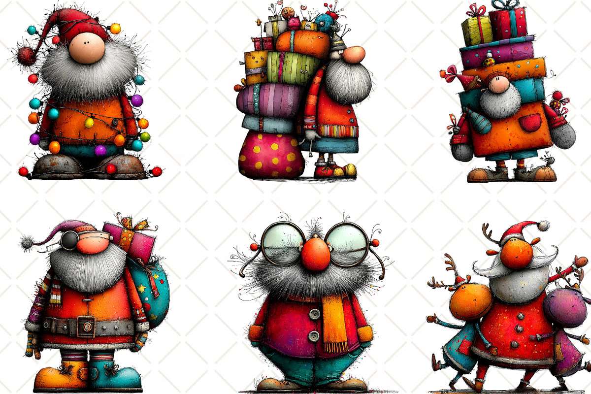 Quirky Santa Clipart, an Illustration by Black Bird Studio (Photo 2 of 5)