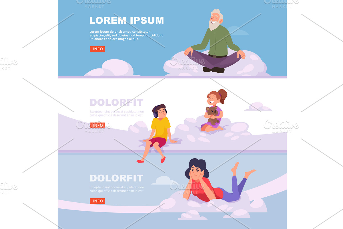 People dreaming. characters sitting, a Person Illustration by Onyx