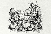 Pumpkin Harvest Line Art Graphics, a Seasonal Illustration by DENIDigitalArtSudio (Thumbnail 5 of 6)