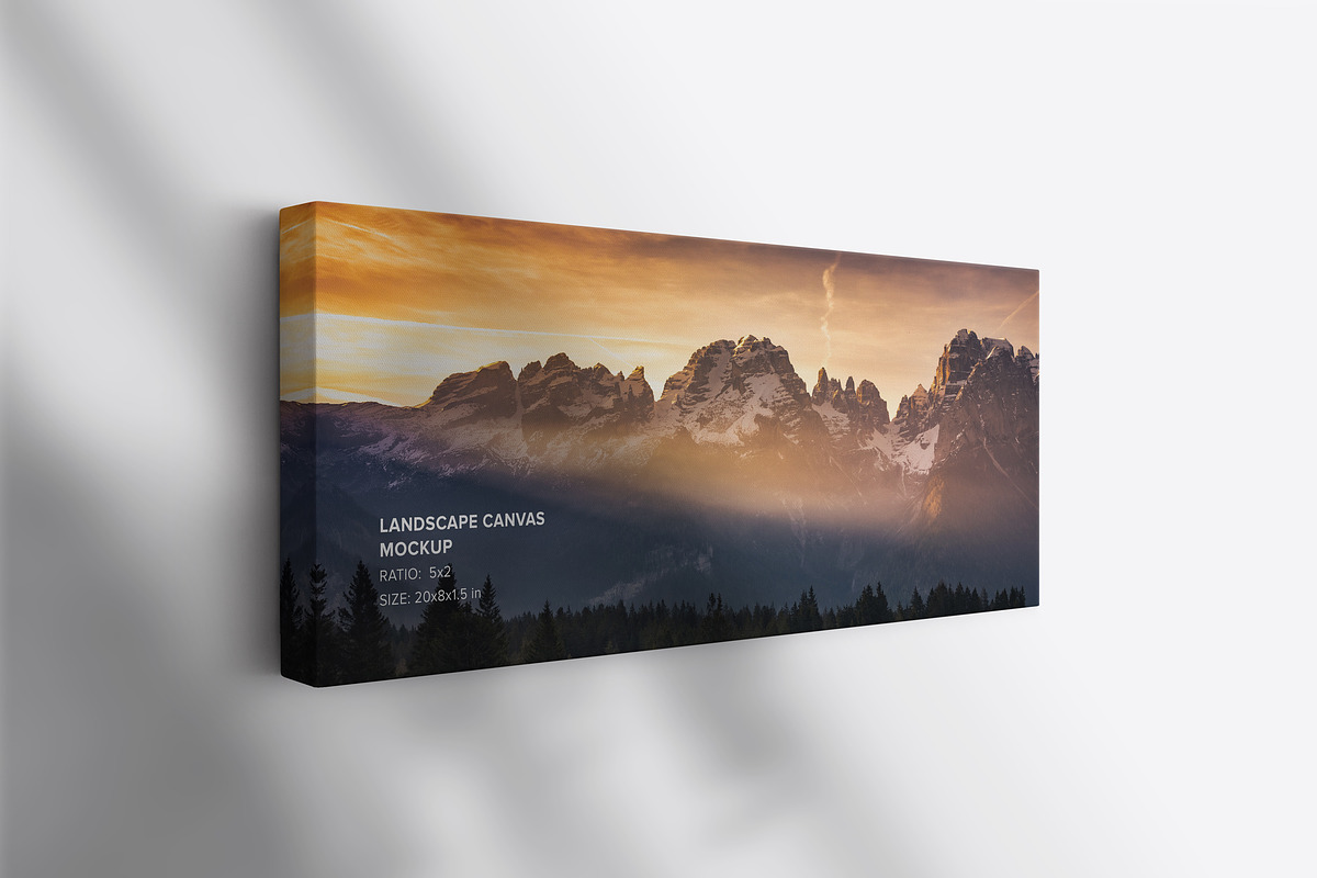 Landscape Canvas Ratio 5x2 Mockup, a Print Template by Mockups by Carlos Viloria (Photo 4 of 5)
