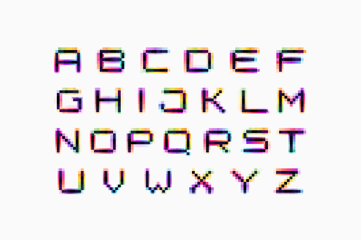 Neo Pixel pixel hologram glitch font, a Symbol Font by kaer_shop (Photo 2 of 9)