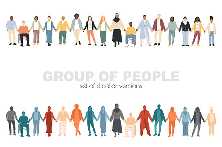 Group of people set. Diversity
