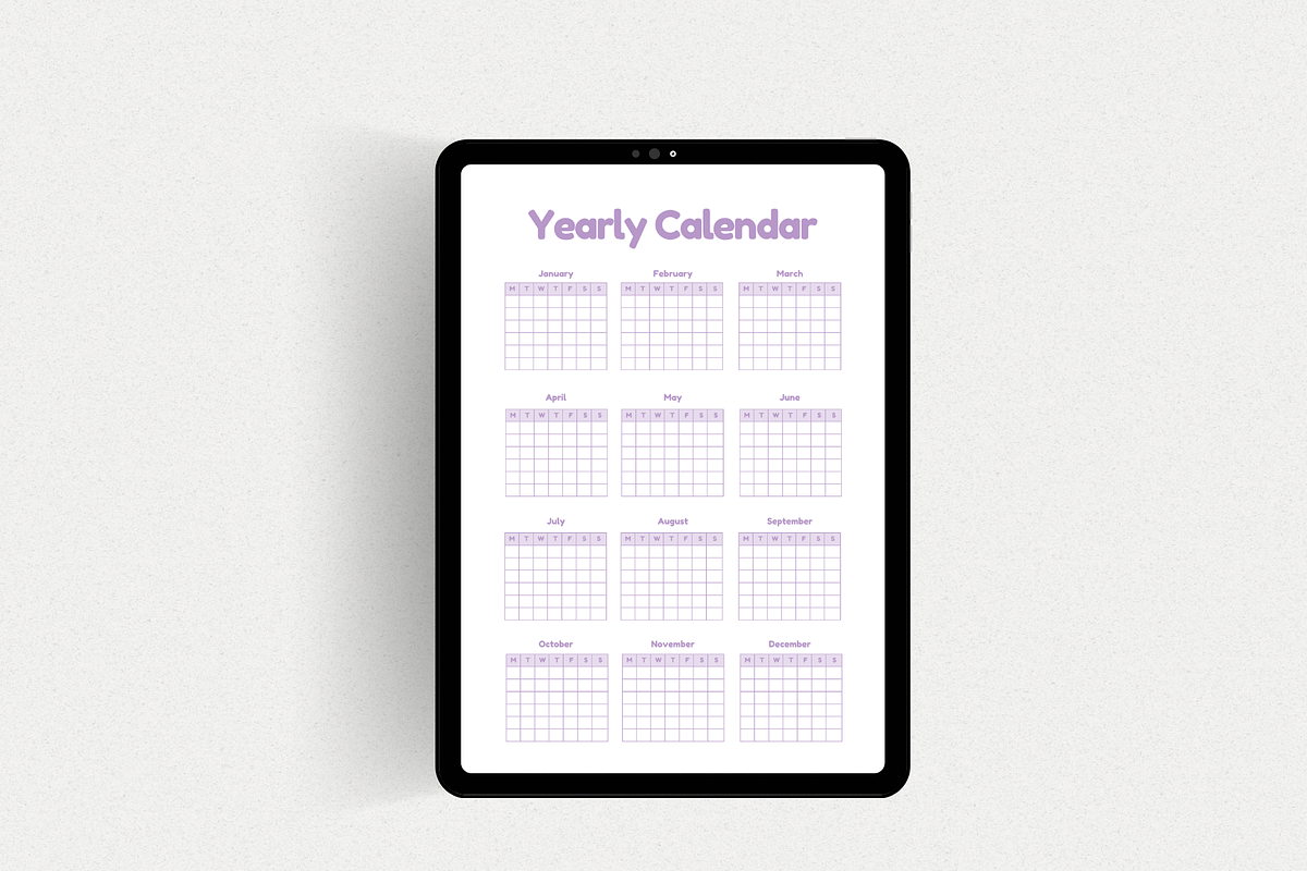 Undated Yearly Calendar Printable, a Stationery Template by The Chaos Project (Photo 4 of 10)