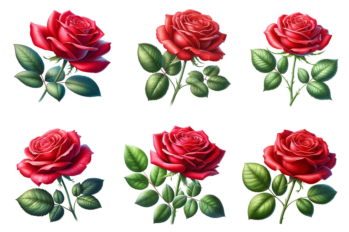 Watercolor Rose Flower Clipart, an Illustration by Dream Creation (Photo 6 of 6)