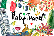 Watercolor set of Italy, a Food Illustration by Vikeriya (Thumbnail 1 of 6)