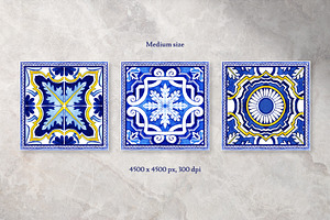 Portuguese Azulejos. Bandanas Set 1