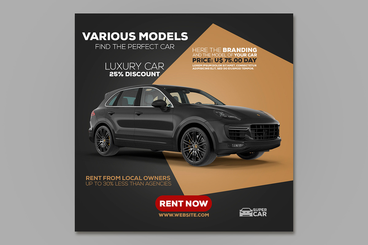 Instagram Posts Car Template, a Social Media Template by rogeriomarcos (Photo 5 of 10)