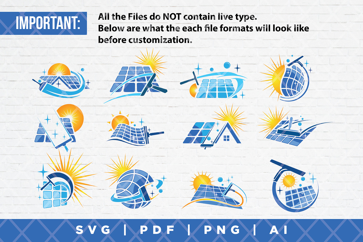 12 Solar cleaning logo SVG bundle, a Branding & Logo Template by Guavanaboy (Photo 2 of 3)