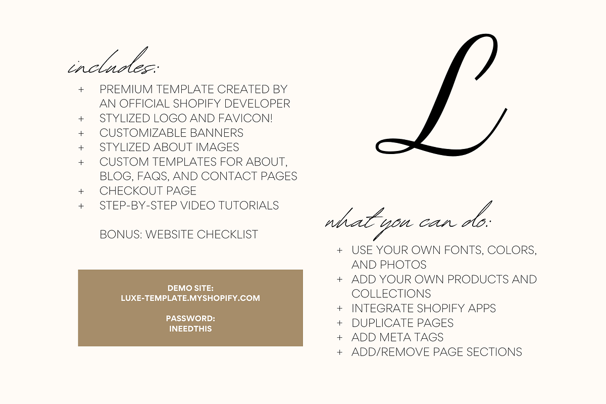 Elegant Shopify Theme | Luxe, a Templates & Theme by Easy Website Themes (Photo 8 of 8)