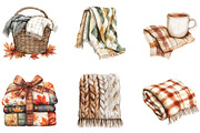 Fall Plaid Blankets Clipart, a Seasonal Illustration by Designking (Thumbnail 4 of 5)