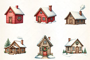 Christmas House Clipart, an Illustration by CrexoraLab (Thumbnail 3 of 5)