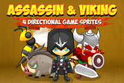Assassin & Viking - Game Sprites, an Illustration by pzUH (Thumbnail 1 of 5)