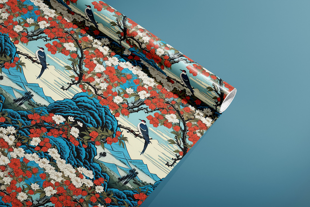 Kyoto Dreams Seamless Pattern Pack, a Pattern Graphic by PrintyleStudio (Photo 4 of 6)