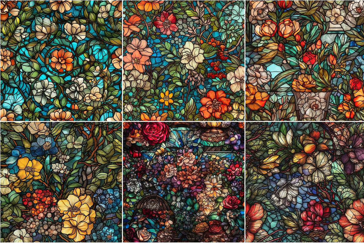 Rosette - Seamless Stained Flowers, a Pattern Graphic by Pixel Perfect Patterns (Photo 9 of 11)
