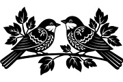 Birds on Branch Vector Collection, a Decorative Illustration by Designer_Momina (Thumbnail 16 of 21)
