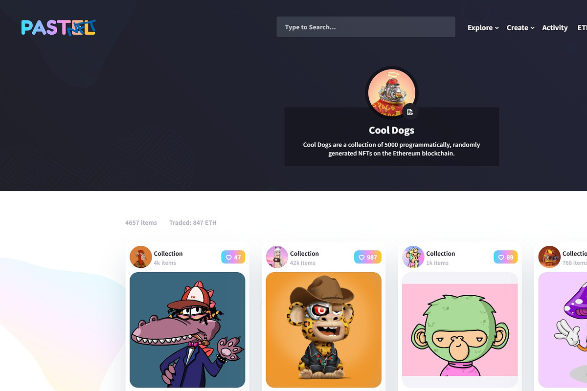 Pastel NFT marketplace HTML template, a Bootstrap Template by IG Design (Photo 8 of 11)