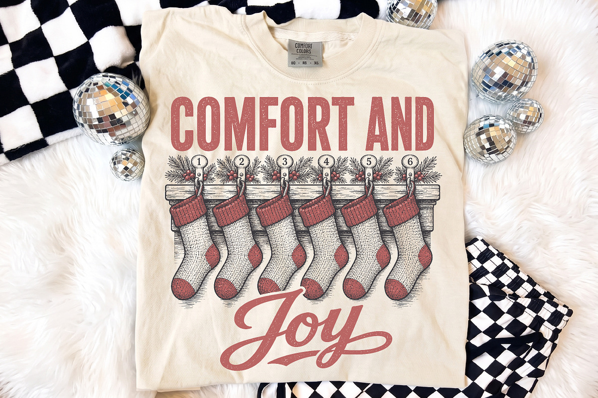 Vintage Comfort And Joy Christmas, a Seasonal Illustration by Libby Wishes (Photo 4 of 4)