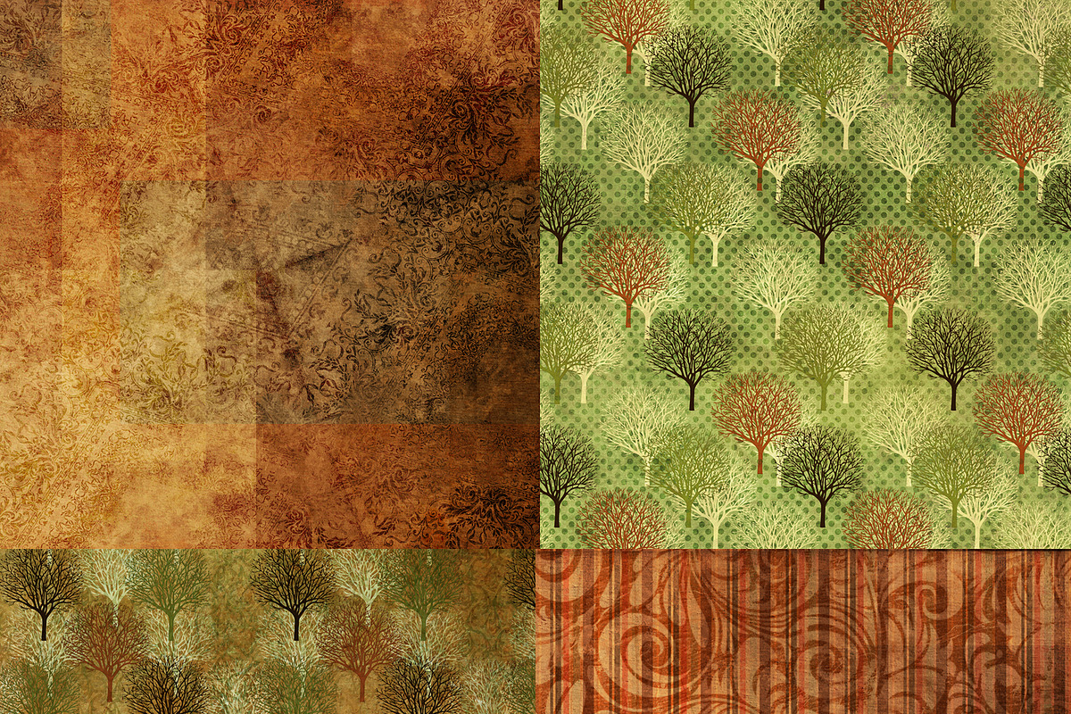 Fall Trees Digital Paper Pack 16 preview 2