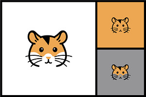Cute Cartoon Hamster Face Icon, a Branding & Logo Template by quadrazo