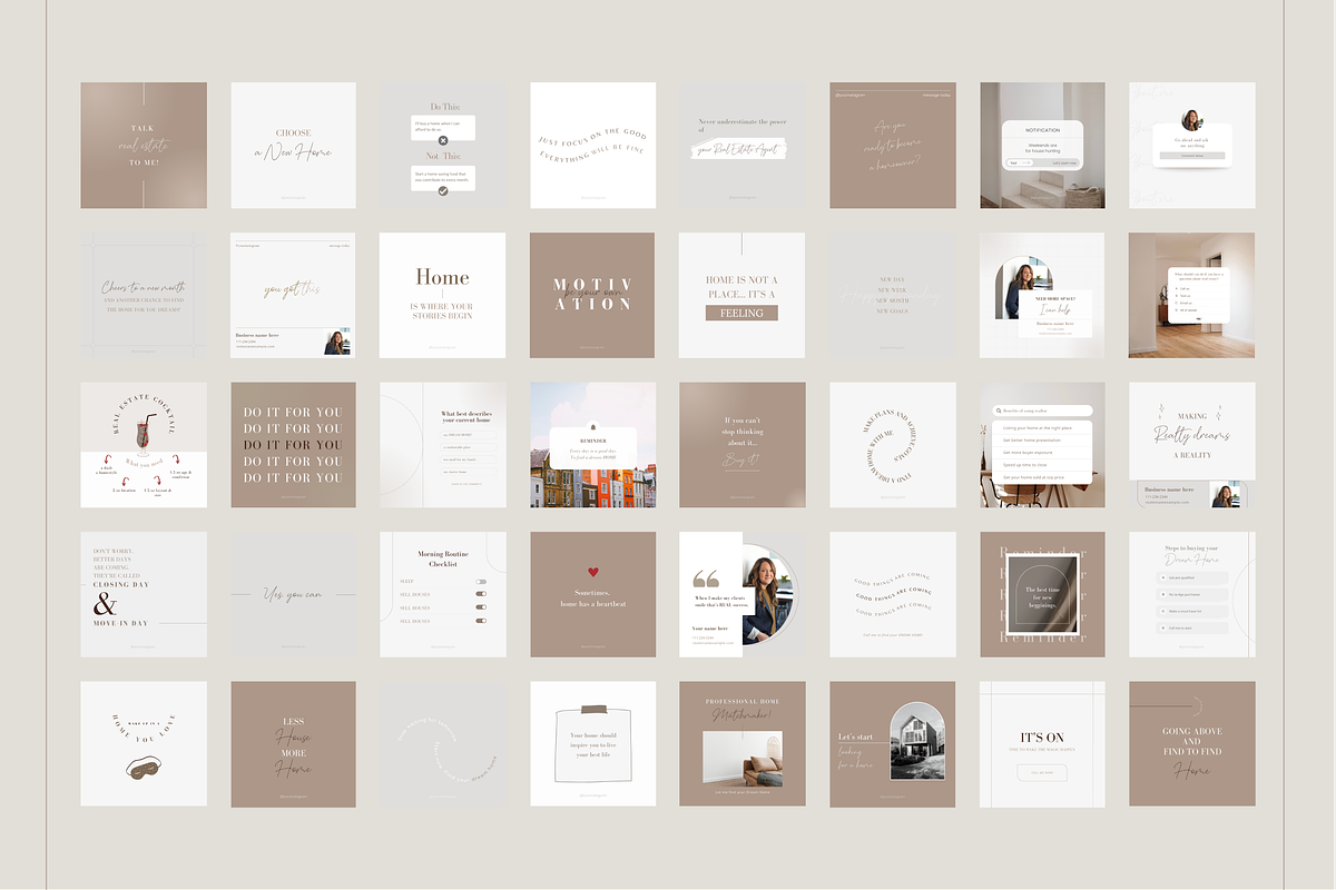 70+ Nude Realtor Instagram Templates, a Social Media Template by Estatik Designs (Photo 2 of 8)