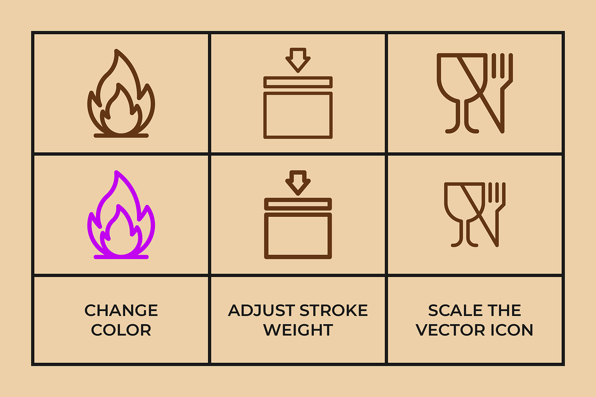Packaging Symbols Vector, an Outline Icon by Abstracto-Create (Photo 2 of 5)