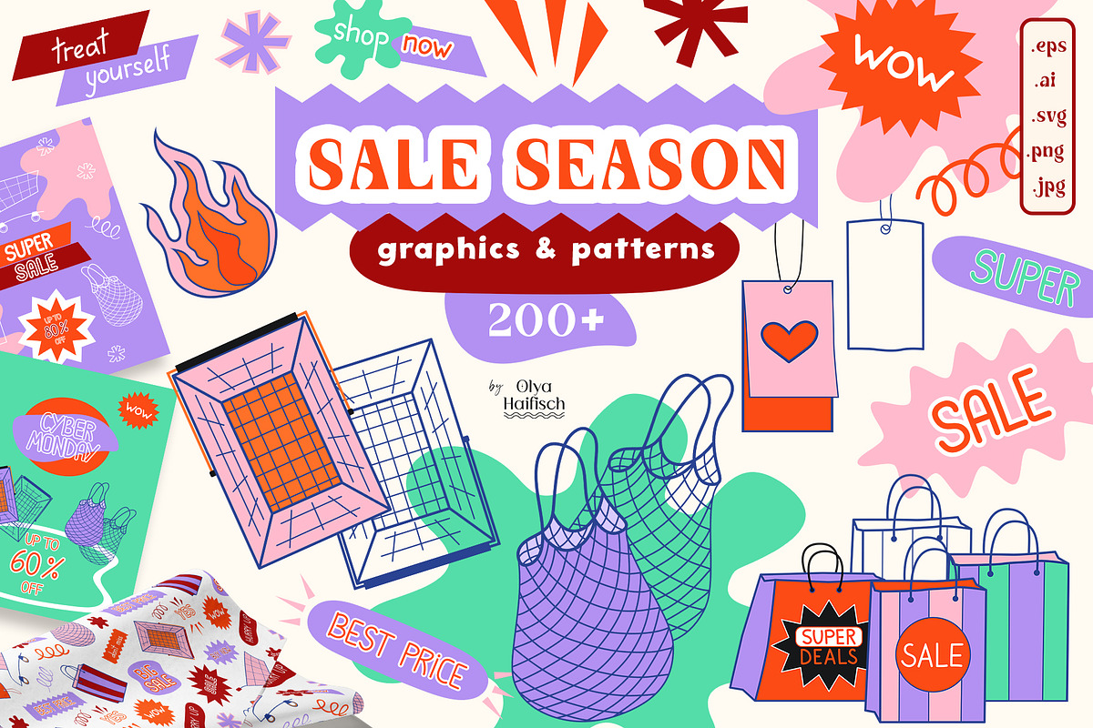 Sale Season Graphics & Patterns, an Object Graphic by Olya Haifisch (Photo 1 of 16)