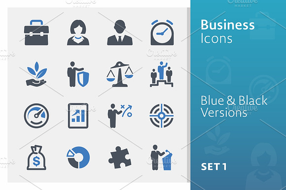 Business Icons Set 1 Blue Series
