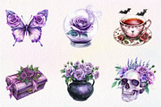 Halloween & Purple Roses Clipart, an Illustration by CreationArt (Thumbnail 6 of 9)
