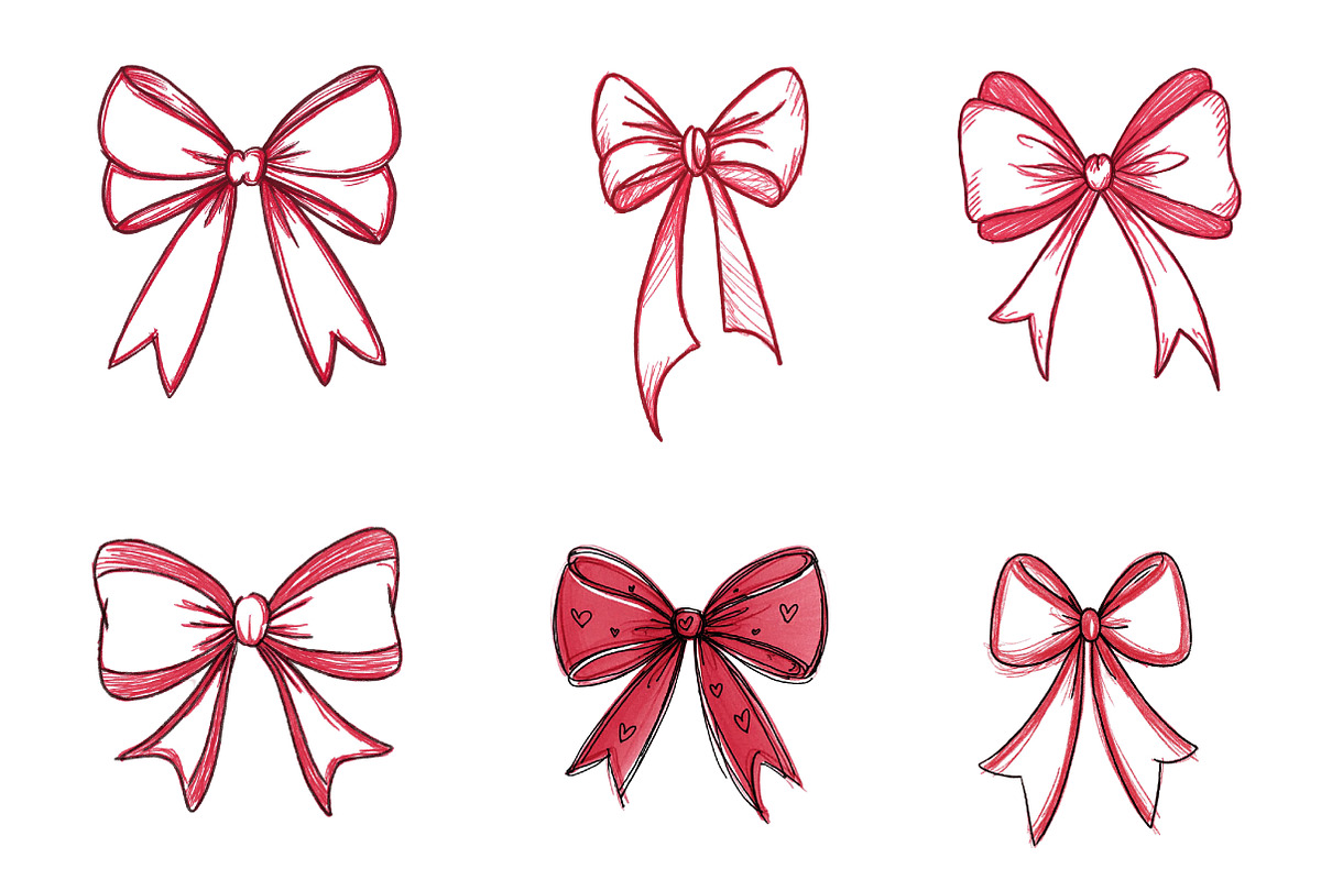 Coquette Valentine Ribbon Bow, an Illustration by CreationArt (Photo 2 of 7)