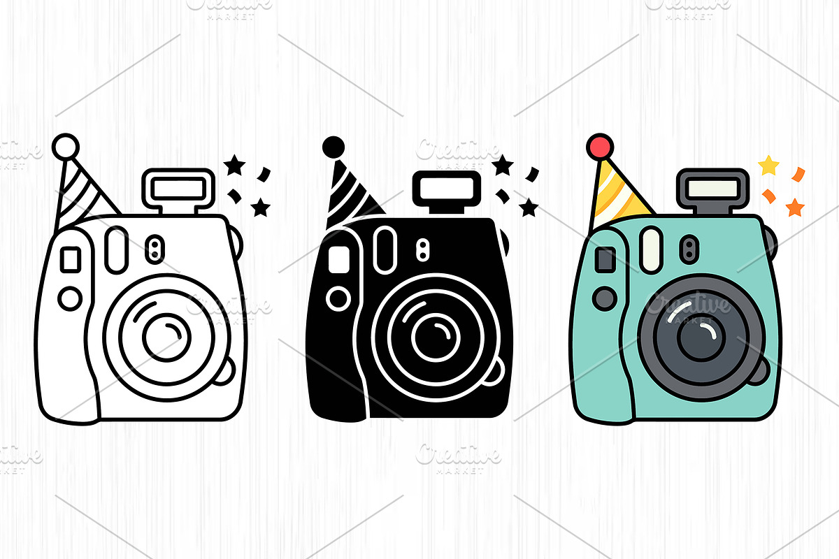 Party Camera Vector Trio Pack, an Object Graphic by Artonix (Photo 2 of 3)