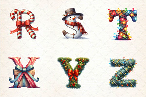 Holiday Typeface And Alphabet Clipar