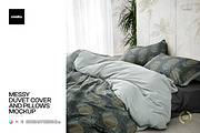 Messy Duvet Cover and Pillows Mockup, a Household Mockup by creatsy5 (Thumbnail 1 of 6)
